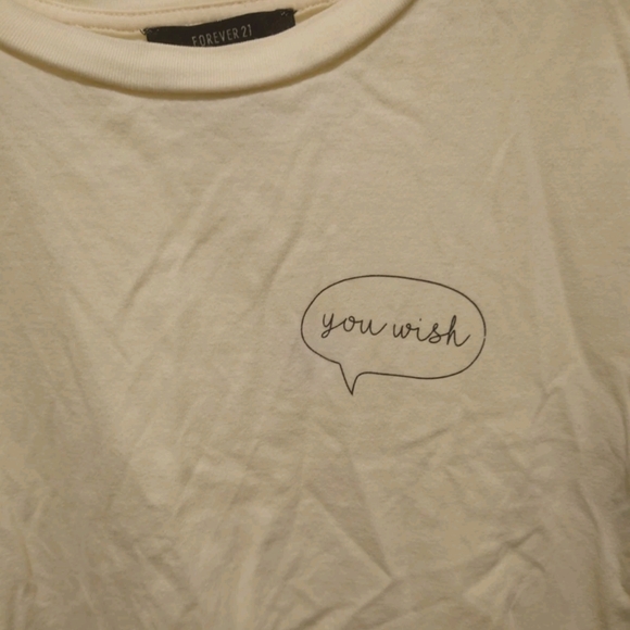 Yellow Crop Top with Graphic Print From Forever 21 Size Small - Picture 2 of 3